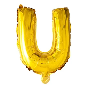Folieballon bogstav U guld 41cm festartikler