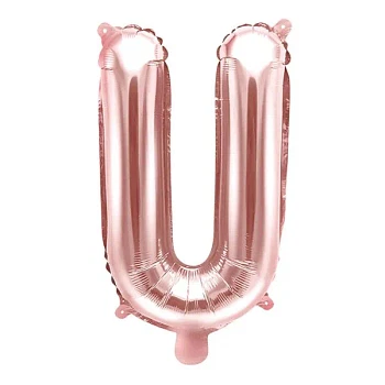 Folieballon bogstav "U" rosegold 35cm festartikler