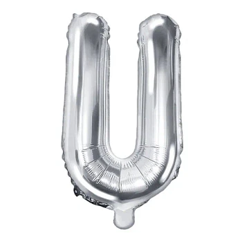 Folieballon bogstaver "U" sølv 35cm