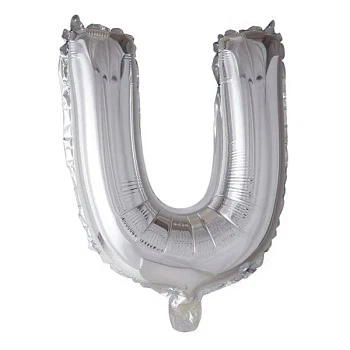 Folieballon bogstav U sølv 41cm festartikler