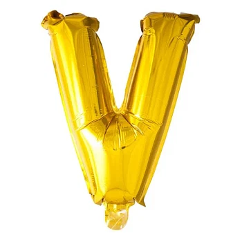 Folieballon bogstav V guld 41cm festartikler