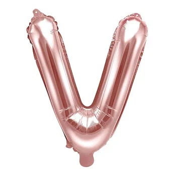 Folieballon bogstav "V" rosegold 35cm festartikler