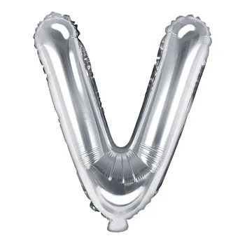 Folieballon bogstaver "V" sølv 35cm
