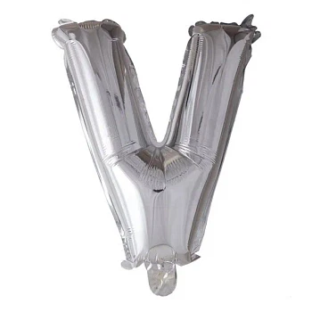Folieballon bogstav V sølv 41cm festartikler
