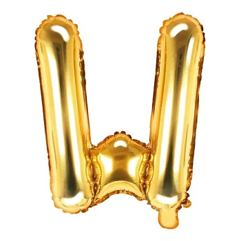 Guld folieballon bogstaver "W" 35cm