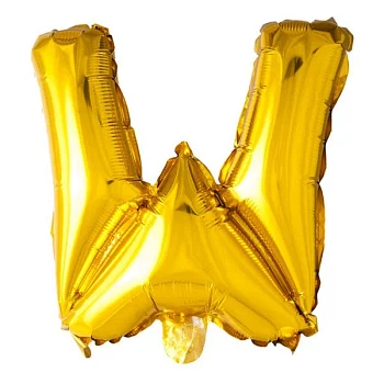 Folieballon bogstav W guld 41cm festartikler