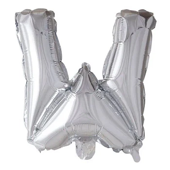 Folieballon bogstav W sølv 41cm festartikler