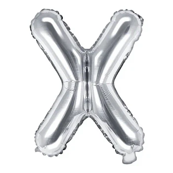 Folieballon bogstaver "X" sølv 35cm