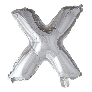 Folieballon bogstav X sølv 41cm festartikler