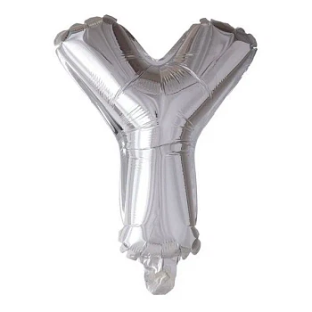 Folieballon bogstav Y sølv 41cm festartikler