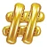 Guld folieballon bogstaver "#" 35cm