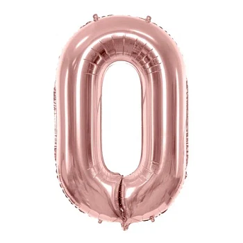 Folieballon tal "0" rosegold 86cm talballon