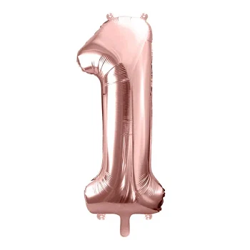 Folieballon tal "1" rosegold 86cm talballon