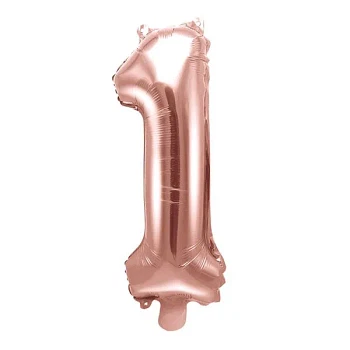 Folieballon tal "1" rosegold 35cm talballon