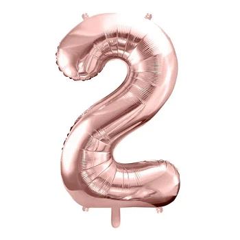 Folieballon tal "2" rosegold 86cm talballon