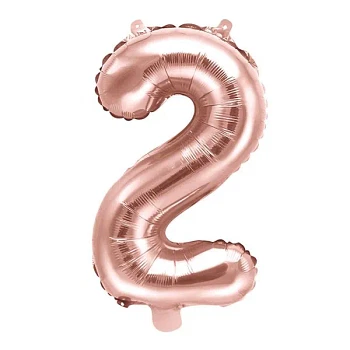 Folieballon tal "2" rosegold 35cm talballon