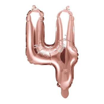 Folieballon tal "4" rosegold 35cm talballon