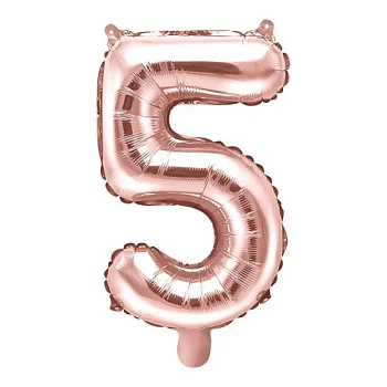 Folieballon tal "5" rosegold 35cm talballon