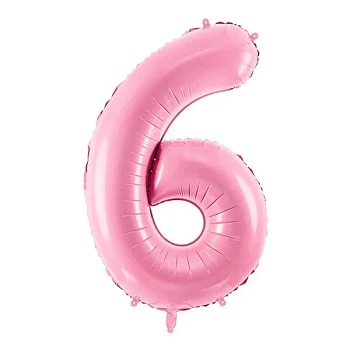 Folieballon tal "5" lys pink 86cm stor talballon
