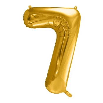 Folieballon tal 7 guld 86cm festartikler
