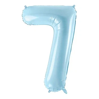 Folieballon tal "7" lyseblå 86cm talballon