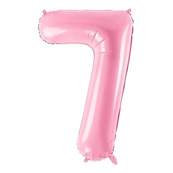 Folieballon tal "7" lys pink 86cm stor talballon