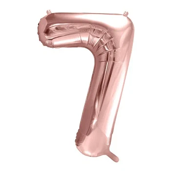 Folieballonr tal "7" rosegold 86cm talballon
