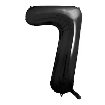 Folieballon tal "7" sort 86cm stor talballon
