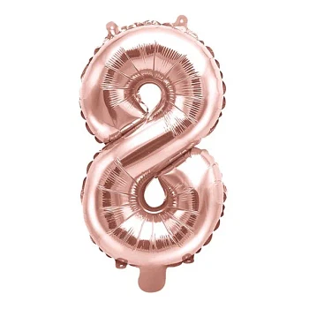 Folieballon tal "8" rosegold 35cm talballon