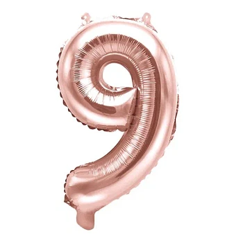 Folieballon tal "9" rosegold 35cm talballon