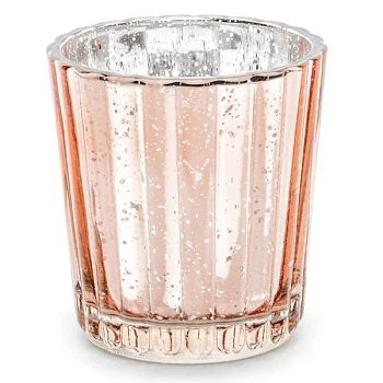 Fyrfadsstage fattigmandssølv  rosegold 6cm festartikler