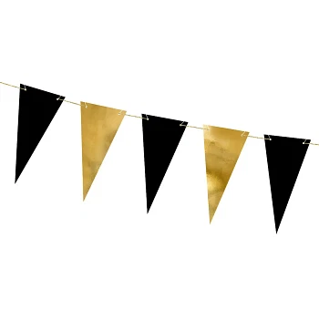 Vimpel sort/guld 3m festartikler