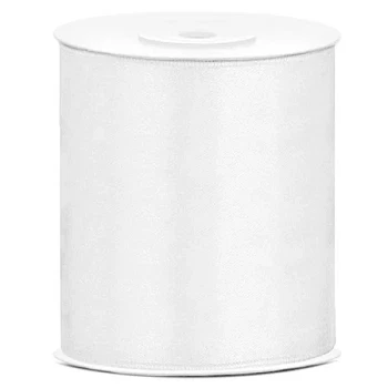 Satinbånd hvid 10cm x 25m festartikler
