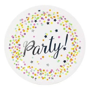 Paptallerken Party 23cm, 8 stk. festartikler