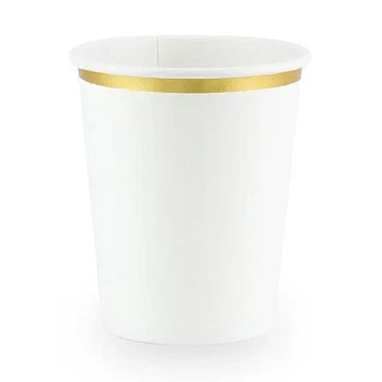 Papkrus Guldkant hvid/guld, 6 stk. festartikler