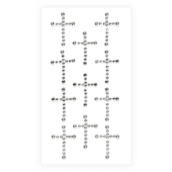 Stickers Kors rhinsten 3,5cm, 11 stk. festartikler