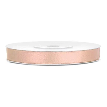 Satinbånd lys rosegold 6mm x 25m festartikler