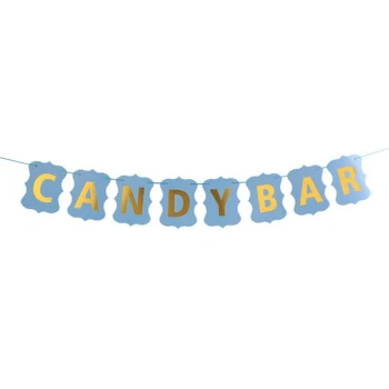 Guirlande Candy Bar lyseblå 15cm x 1,3m festartikler
