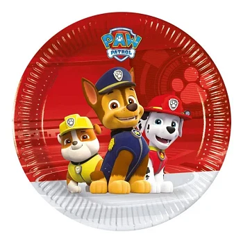 Paptallerken Paw Patrol 20cm, 8 stk. børnefødselsdag