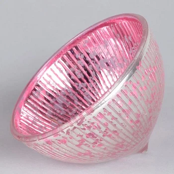 Flydeglas til fyrfadslys pink fattigmandssølv 10cm festartikler