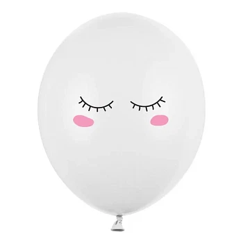 Balloner Cute Smiley  hvid/pink 30cm, 50 stk. festartikler