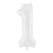 Folieballon tal 1 hvid 86cm festartikler