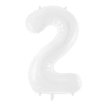 Folieballon tal 2 hvid 86cm festartikler