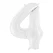 Folieballon tal 4 hvid 86cm festartikler