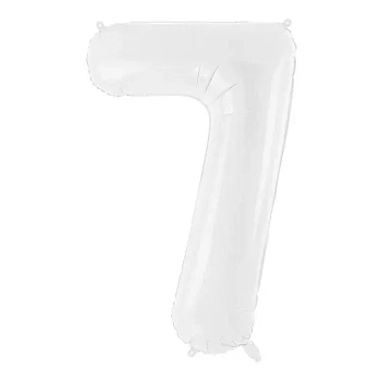 Folieballon tal 7 hvid 86cm festartikler