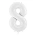 Folieballon tal 8 hvid 86cm festartikler