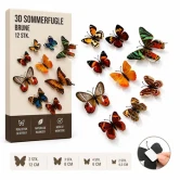 3D sommerfugle brune 12 stk med forskellige størrelser og realistisk 3D effekt til vægdekoration