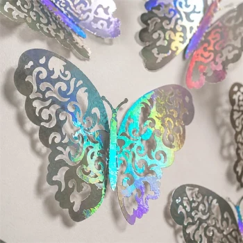 Close-up af 3D sommerfugl iriserende med detaljerede vinger og farveskiftende effekt