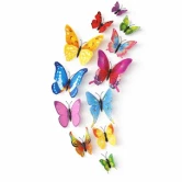 Farverige 3D sommerfugle vægdekoration i farvemix med 12 dekorative sommerfugle i forskellige størrelser og farver.