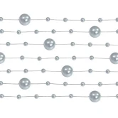 Perleguirlande sølv 1,3m, 5 stk. bordpynt